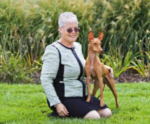 Jerri Gates with her Cirneco / cirnechi