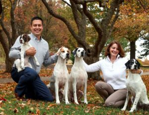 Dennis and Katey Brown with their Solivia Pointers