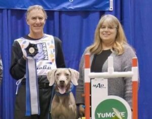Steve Basson with a Weimaraner known as “Hogan”